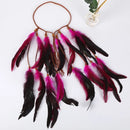 Acessório enfeite com penas de cabeça