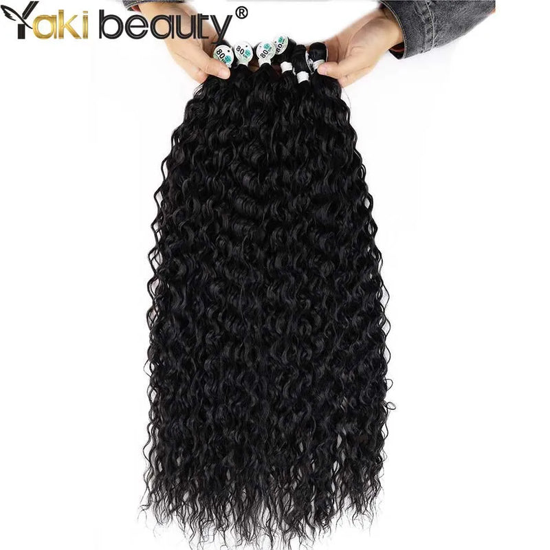 Mechas de cabelo cacheado crespo sintético longo