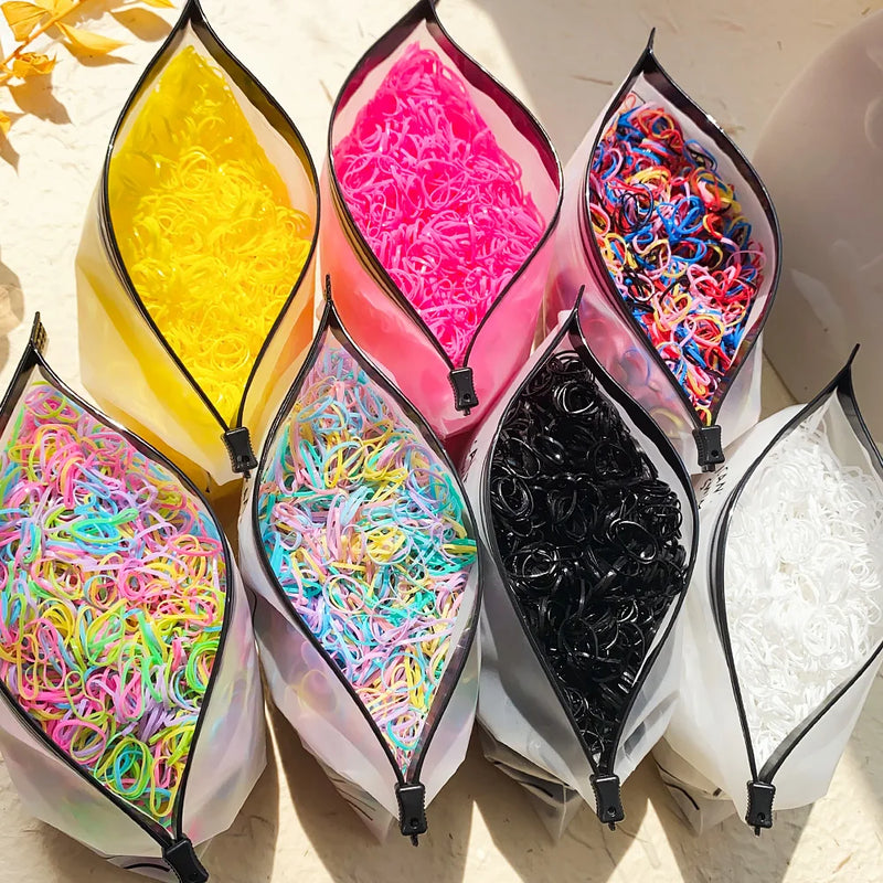Elástico de cabelo coloridos pacote de  500/1000/2000