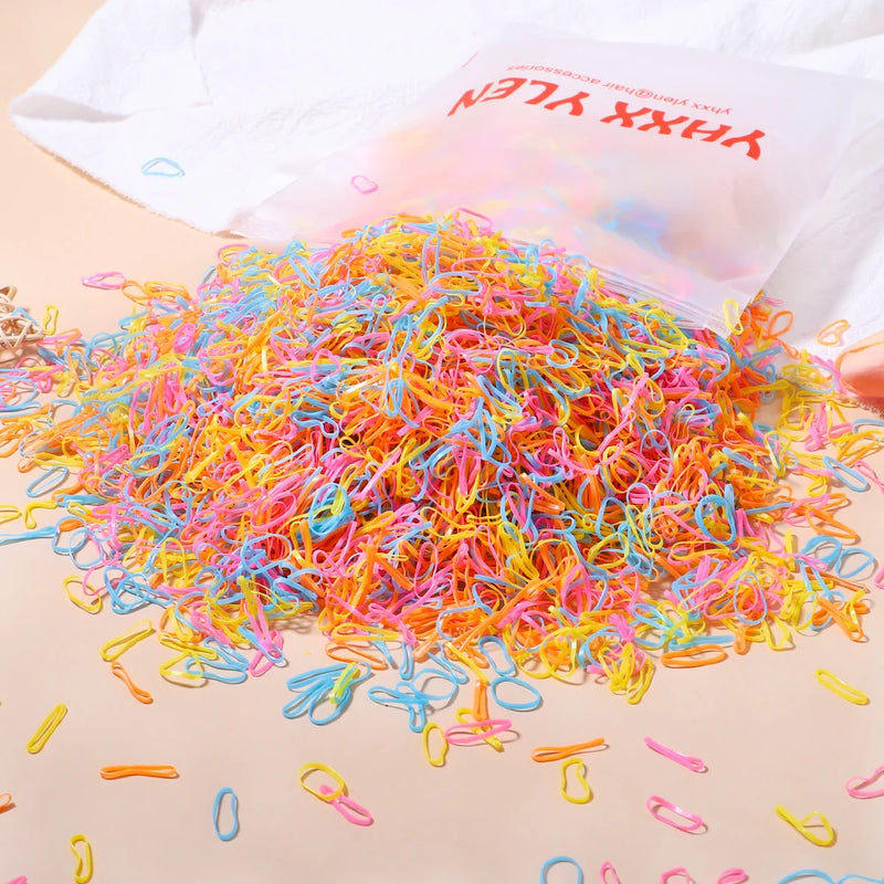 Elástico de cabelo coloridos pacote de  500/1000/2000