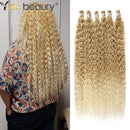 Mechas de cabelo cacheado crespo sintético longo