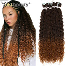 Mechas de cabelo cacheado crespo sintético longo