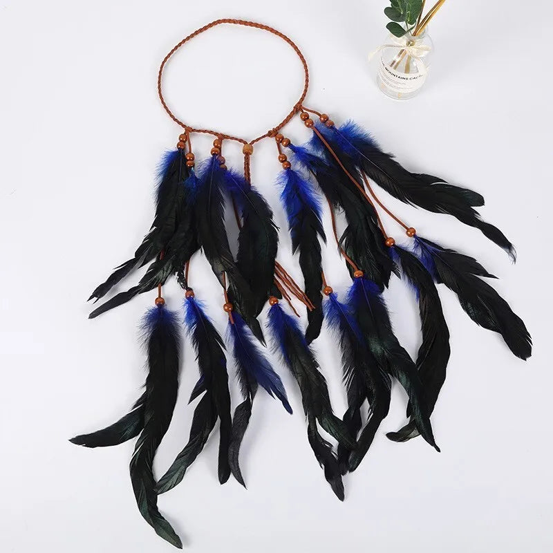 Acessório enfeite com penas de cabeça