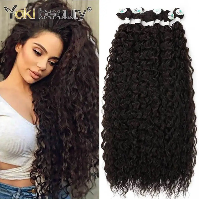 Mechas de cabelo cacheado crespo sintético longo